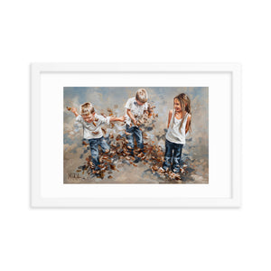 Brothers and leaves | Paper Prints