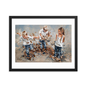 Brothers and leaves | Paper Prints