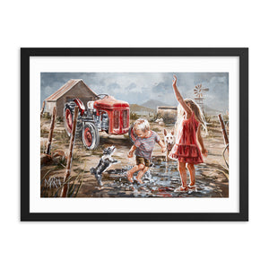 Two dogs and a tractor | Paper Prints
