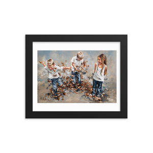 Brothers and leaves | Paper Prints