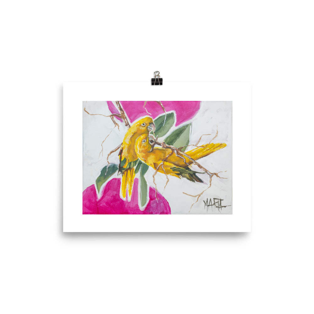 Golden Parrots | Paper Prints
