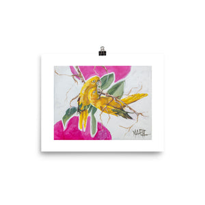 Golden Parrots | Paper Prints