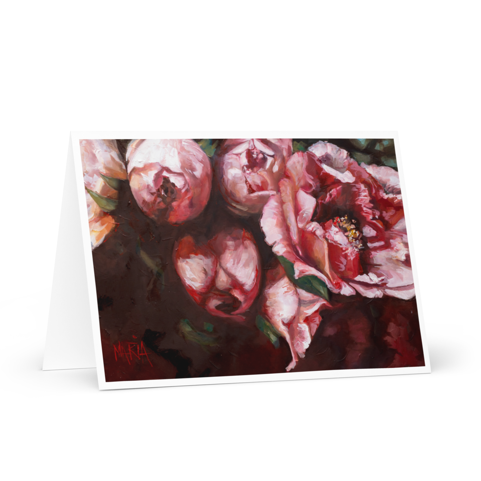 Crimson in Bloom | Greeting Card