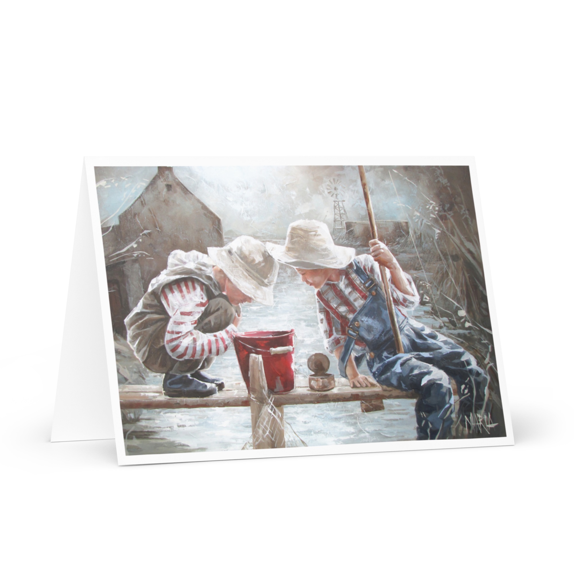 Fishing at the river | Greeting Card