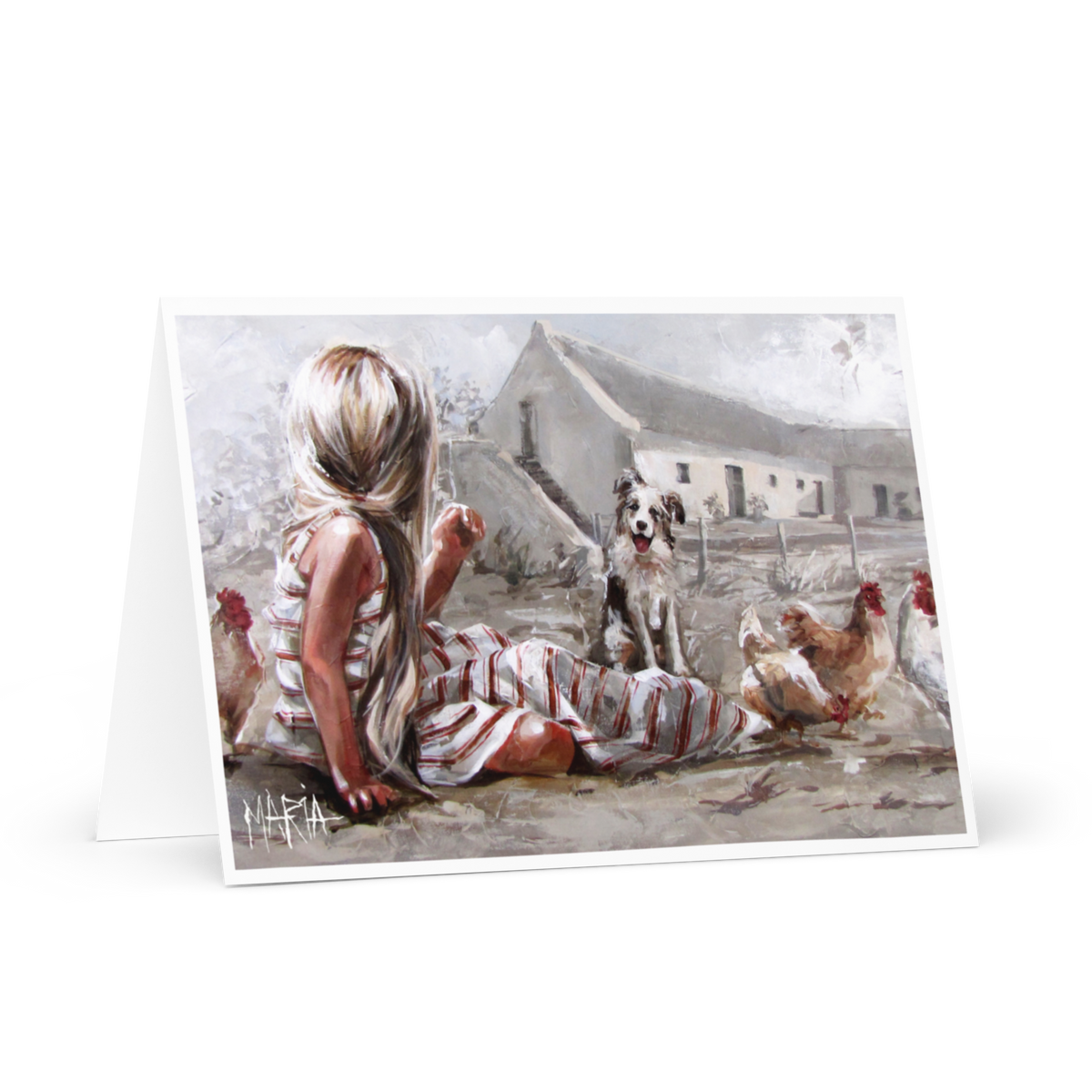 Play with the chickens | Greeting Card