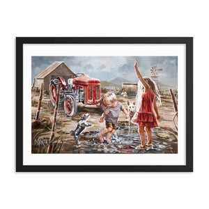 Two dogs and a tractor | Paper Prints