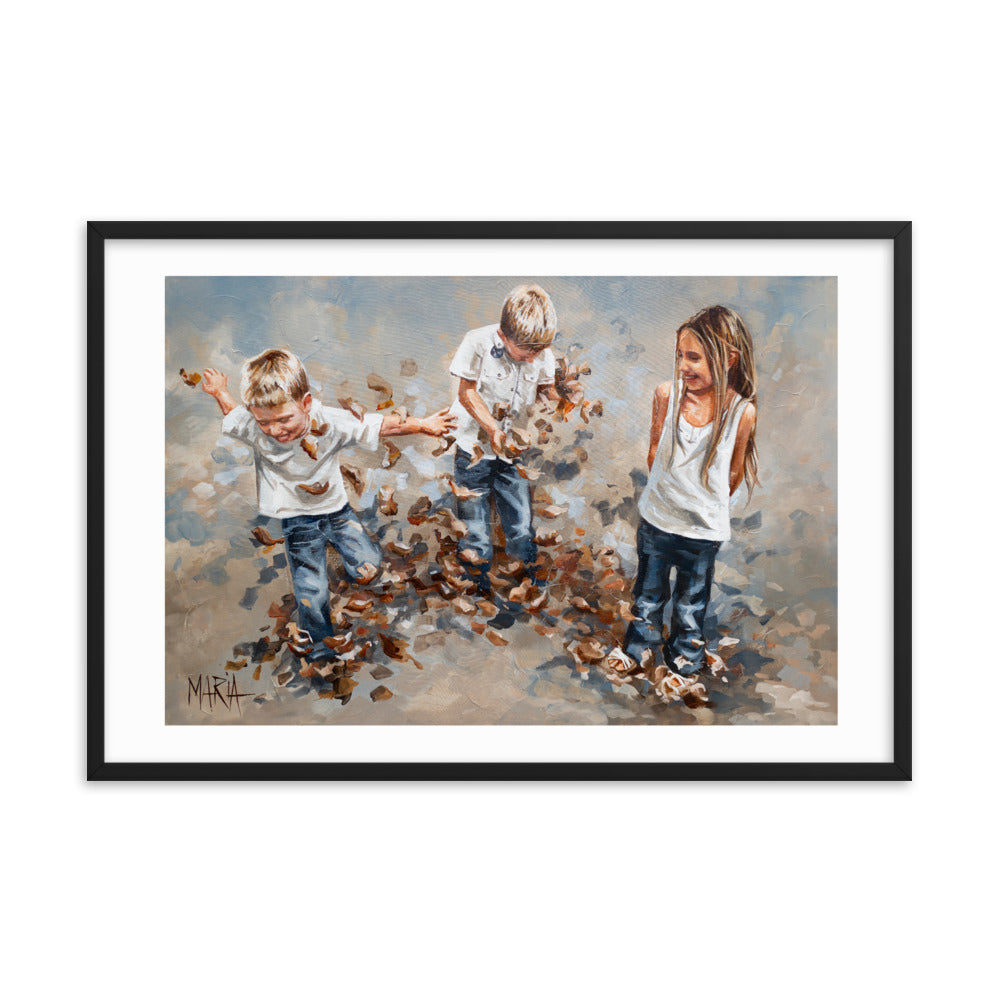 Brothers and leaves | Paper Prints