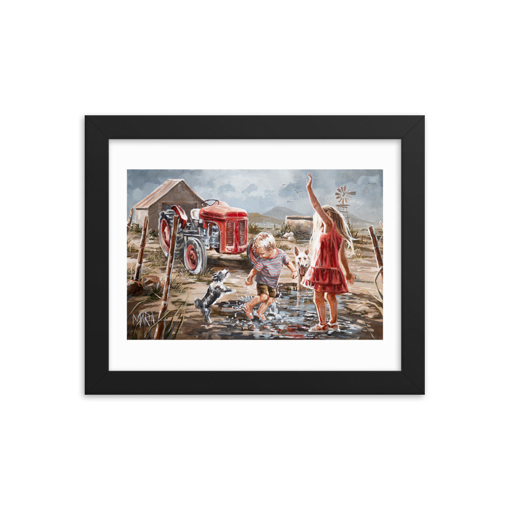 Two dogs and a tractor | Paper Prints