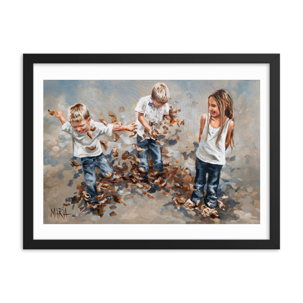 Brothers and leaves | Paper Prints