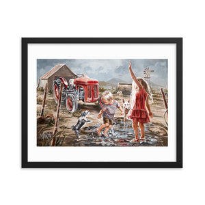 Two dogs and a tractor | Paper Prints