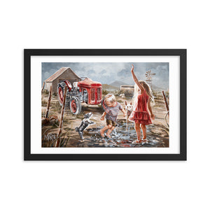 Two dogs and a tractor | Paper Prints